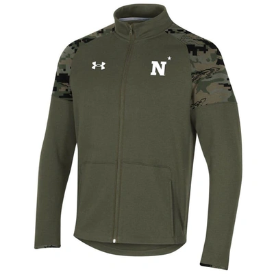 Under Armour Men's Olive Navy Midshipmen Freedom Full-zip Fleece Jacket