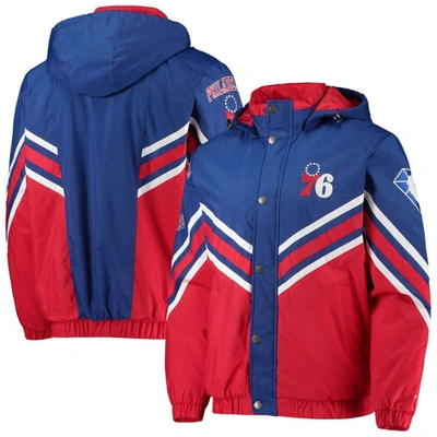 Starter Men's  Royal Philadelphia 76ers The Triple Double Full-zip Hoodie Jacket