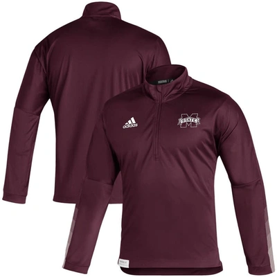 Adidas Originals Adidas Maroon Mississippi State Bulldogs 2021 Sideline Primeblue Quarter-zip Jacket