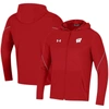 UNDER ARMOUR UNDER ARMOUR RED WISCONSIN BADGERS 2021 SIDELINE WARM-UP FULL-ZIP HOODIE