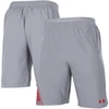 UNDER ARMOUR UNDER ARMOUR GRAY WISCONSIN BADGERS 2021 SIDELINE WOVEN SHORTS