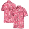 WES & WILLY WES & WILLY CRIMSON OKLAHOMA SOONERS VINTAGE FLORAL BUTTON-UP SHIRT