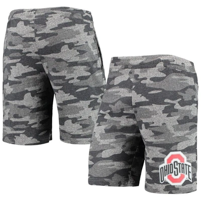 Concepts Sport Men's Charcoal And Gray Florida State Seminoles Camo Backup Terry Jam Lounge Shorts In Charcoal,gray