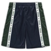 Fanatics Men's  Navy And Hunter Green Milwaukee Bucks Big And Tall Tape Mesh Shorts In Navy
