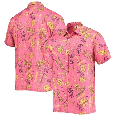 Wes & Willy Men's Maroon Arizona State Sun Devils Vintage-like Floral Button-up Shirt