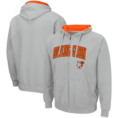 Colosseum Men's  Gray Bowling Green St. Falcons Arch & Logo 3.0 Full-zip Hoodie