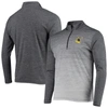 ANTIGUA ANTIGUA BLACK/HEATHERED GRAY PITTSBURGH STEELERS THROWBACK CYCLE QUARTER-ZIP JACKET