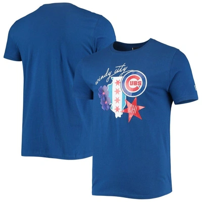 New Era Men's  Royal Chicago Cubs City Cluster T-shirt