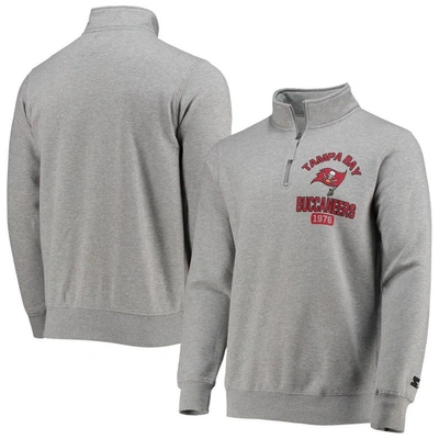 STARTER STARTER HEATHER GRAY TAMPA BAY BUCCANEERS HEISMAN QUARTER-ZIP JACKET