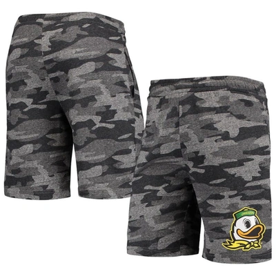 Concepts Sport Men's  Charcoal, Gray Oregon Ducks Camo Backup Terry Jam Lounge Shorts In Charcoal,gray