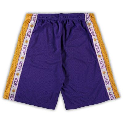 Fanatics Men's  Branded Purple, Gold Los Angeles Lakers Big And Tall Tape Mesh Shorts In Purple,gold