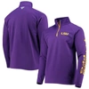 COLUMBIA COLUMBIA PURPLE LSU TIGERS TERMINAL TACKLE FLEECE RAGLAN OMNI-SHADE QUARTER-ZIP JACKET