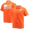 Columbia Men's Orange Clemson Tigers Slack Tide Camp Button-up Shirt In Orange