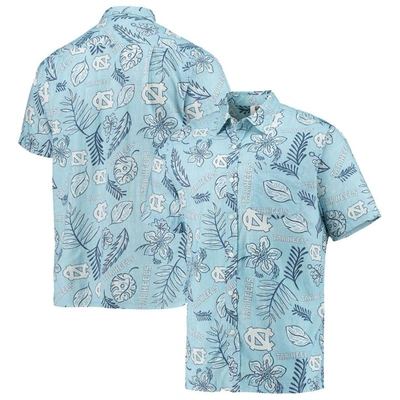 Wes & Willy Men's Carolina Blue North Carolina Tar Heels Vintage-like Floral Button-up Shirt