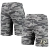 Concepts Sport Men's  Charcoal, Gray Purdue Boilermakers Camo Backup Terry Jam Lounge Shorts In Charcoal