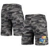 CONCEPTS SPORT CONCEPTS SPORT CHARCOAL/GRAY KANSAS JAYHAWKS CAMO BACKUP TERRY JAM LOUNGE SHORTS