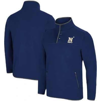 Colosseum Navy Navy Midshipmen Rebound Snap Pullover Jacket