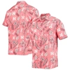 WES & WILLY WES & WILLY SCARLET NEBRASKA HUSKERS VINTAGE FLORAL BUTTON-UP SHIRT