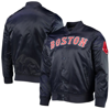 Pro Standard Men's  Navy Boston Red Sox Wordmark Satin Full-snap Jacket In Navy