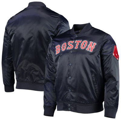 Pro Standard Men's  Navy Boston Red Sox Wordmark Satin Full-snap Jacket