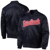 PRO STANDARD PRO STANDARD NAVY ST. LOUIS CARDINALS WORDMARK SATIN FULL-SNAP JACKET