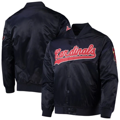 Pro Standard Navy St. Louis Cardinals Wordmark Satin Full-snap Jacket