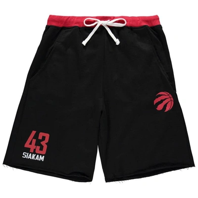 Profile Men's Pascal Siakam Black, Red Toronto Raptors Big And Tall French Terry Name And Number Shorts In Black,red