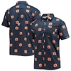 COLUMBIA COLUMBIA NAVY AUBURN TIGERS SUPER SLACK TIDE OMNI-SHADE BUTTON-UP SHIRT