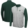 COLOSSEUM COLOSSEUM HEATHERED GRAY/GREEN COLORADO STATE RAMS PROSPECT QUARTER-ZIP JACKET