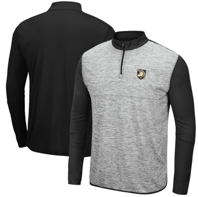 Colosseum Men's Heathered Gray, Black Army Black Knights Prospect Quarter-zip Jacket In Heathered Gray,black