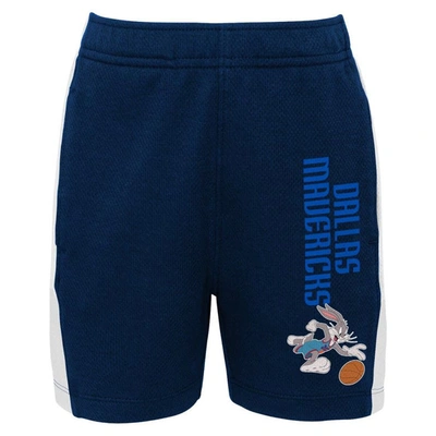 Outerstuff Kids' Big Boys Navy Dallas Mavericks Space Jam 2 Slam Dunk Mesh Shorts