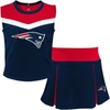 OUTERSTUFF YOUTH NAVY/RED NEW ENGLAND PATRIOTS TWO-PIECE SPIRIT CHEERLEADER SET