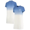 Junk Food Women's Heathered Royal And White Seattle Seahawks Ombre Tri-blend T-shirt Dress In Heather Royal
