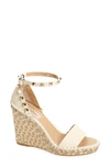 Valentino Rockstud Espadrille Wedge Sandal In Ivory