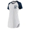 Concepts Sport Women's White New York Yankees Vigor Pinstripe Nightshirt In White