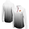 COLOSSEUM COLOSSEUM WHITE/BLACK IOWA STATE CYCLONES MAGIC OMBRE LIGHTWEIGHT FITTED QUARTER-ZIP LONG SLEEVE TOP