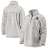 G-III 4HER BY CARL BANKS G-III 4HER BY CARL BANKS GRAY TORONTO MAPLE LEAFS SHERPA QUARTER-ZIP PULLOVER JACKET