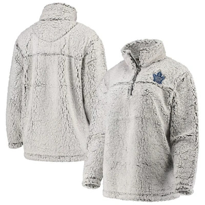 G-iii 4her By Carl Banks Women's  Gray Toronto Maple Leafs Sherpa Quarter-zip Pullover Jacket