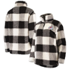 G-iii 4her By Carl Banks Women's  Black, White Pittsburgh Penguins Plaid Sherpa Quarter-zip Jacket In Black