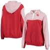 ZOOZATZ ZOOZATZ CRIMSON OKLAHOMA SOONERS CHEVRON SWISHY QUARTER-ZIP HOODIE JACKET