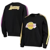 THE WILD COLLECTIVE THE WILD COLLECTIVE BLACK LOS ANGELES LAKERS PERFORATED LOGO PULLOVER SWEATSHIRT