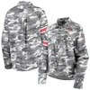 The Wild Collective Gray Ohio State Buckeyes Camo Flannel Button-up Long Sleeve Shirt In Gray