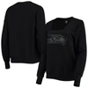 Cuce Black Seattle Seahawks Winners Square Neck Pullover Sweatshirt In Black