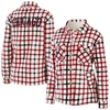 Wear By Erin Andrews Oatmeal Chicago Bulls Plaid Button-up Shirt Jacket In Oatmeal