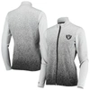 Antigua Women's  White And Black Las Vegas Raiders Guide Full-zip Jacket In White