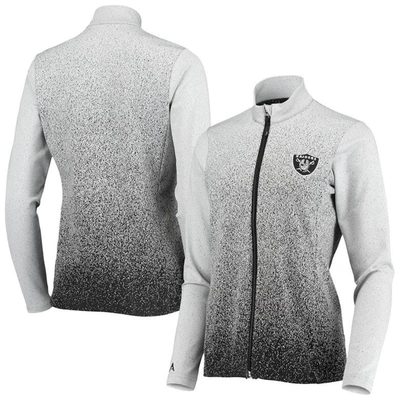 Antigua Women's  White And Black Las Vegas Raiders Guide Full-zip Jacket In White,black