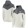 GAMEDAY COUTURE GAMEDAY COUTURE WHITE/GRAY CLEMSON TIGERS OLD SCHOOL ARROW BLOCKED COWL NECK TRI-BLEND PULLOVER HOOD