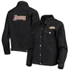 The Wild Collective Women's  Black Los Angeles Lakers Patch Denim Button-up Jacket In Black