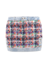 Dsquared2 Riviera Boucle Denim Mini Skirt In Multicolor