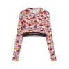 RABANNE FLORAL-PRINT CROPPED STRETCH-JERSEY TOP